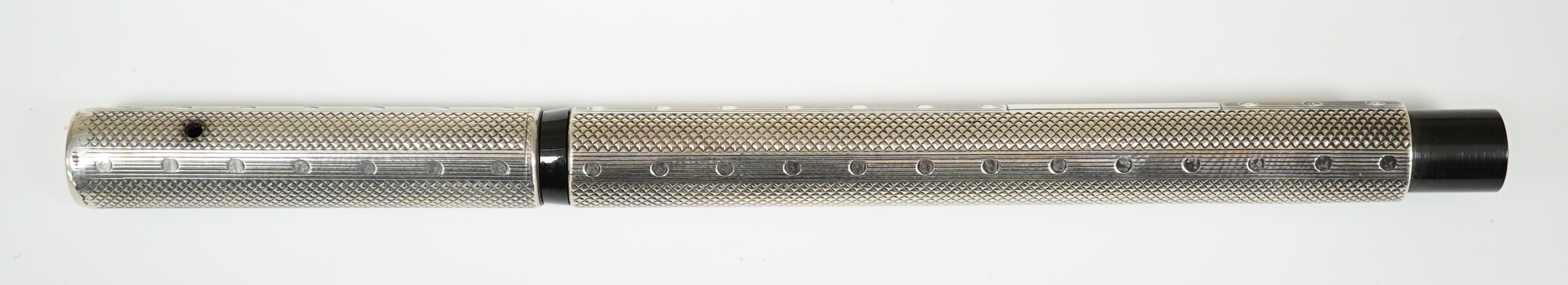 A line and dot silver Eyedropper, fully hallmarked, c.1922